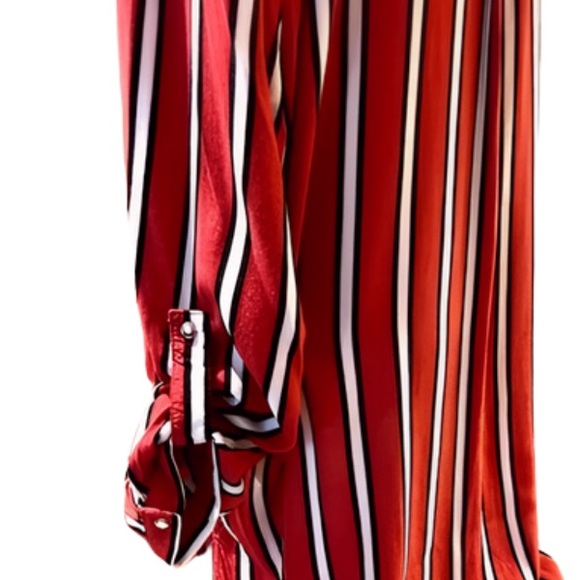 Turkish designed Grandi Red and white striped element blouse, size M - Picture 10 of 16